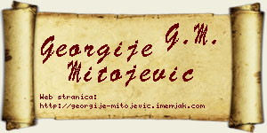 Georgije Mitojević vizit kartica